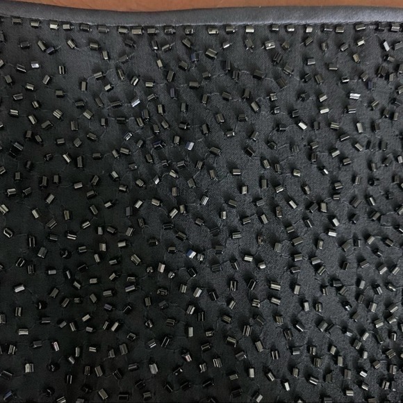 BASIX II Vintage Black Silk Bead Embellished A-Line Skirt‎ - Picture 6 of 10